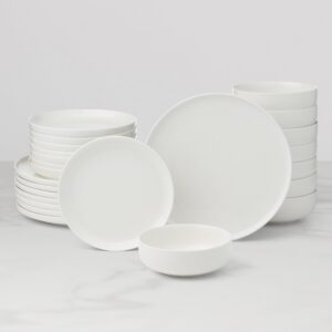 Classic White Porcelain Dinnerware Set, 24-Piece